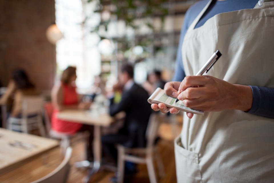 Waitress taking orders